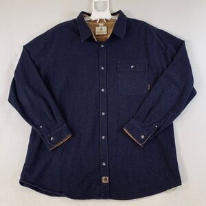 Legendary Whitetails Men's Long Sleeve Buck Camp Flannel Shirt Cotton Navy 2XL?